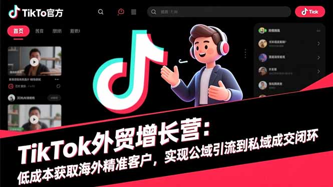 TikTok外贸增长营：低成本获取海外精准客户，实现公域引流到私域成交闭环-云泽轻创网