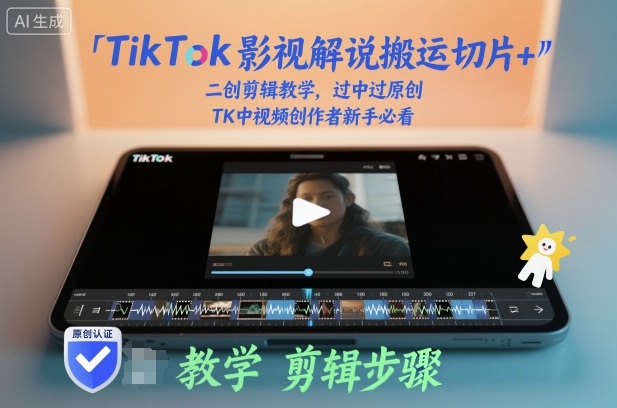 TikTok影视解说搬运切片+二创剪辑教学，过中过原创，TK中视频创作者新手必看-云泽轻创网