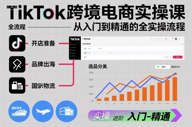 TikTok跨境电商实操课，从入门到精通的全实操流程-云泽轻创网