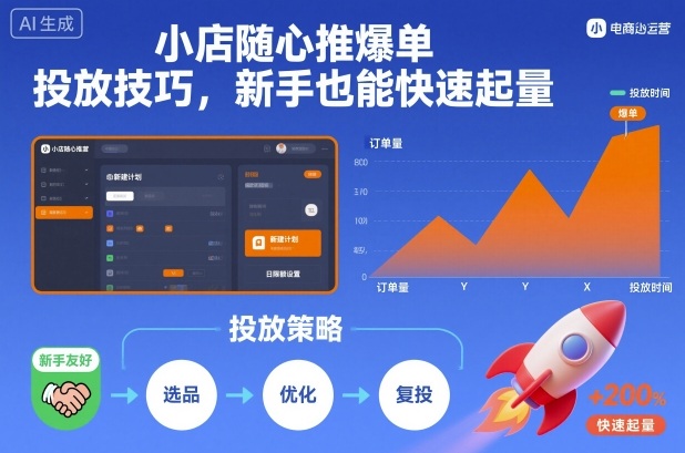 小店随心推爆单投放技巧，新手也能快速起量-云泽轻创网