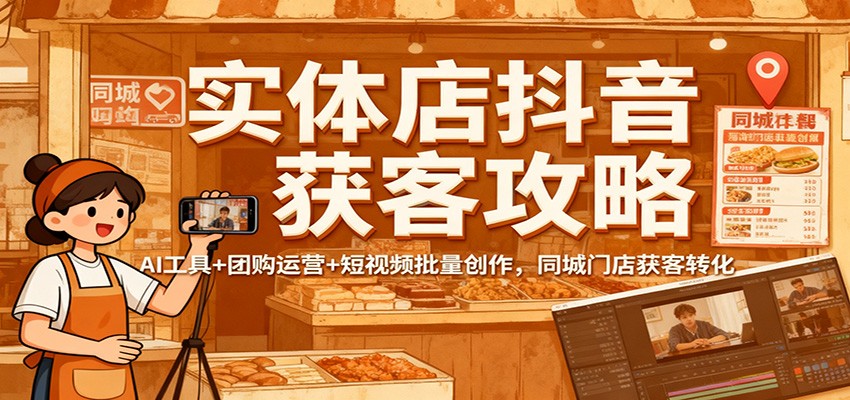 实体店抖音获客攻略:AI工具+团购运营+短视频批量创作,同城门店获客转化-云泽轻创网