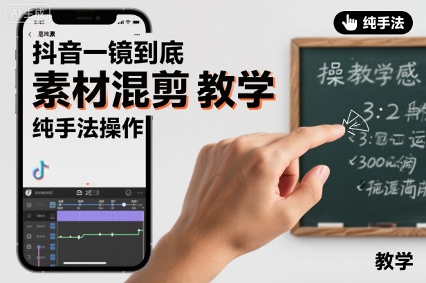 抖音一镜到底素材混剪教学，纯手法操作-云泽轻创网