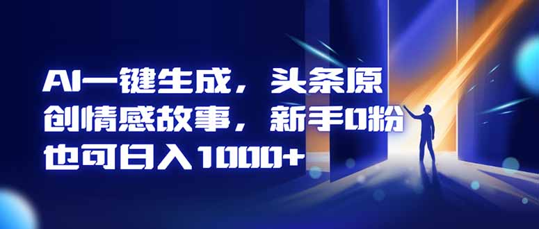 AI一键生成，头条原创情感故事，新手0粉也可日入1000+-云泽轻创网