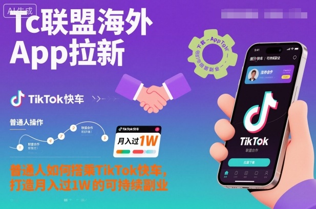 Tc联盟海外App拉新：普通人如何搭乘TikTok快车，打造月入过1W的可持续副业-云泽轻创网