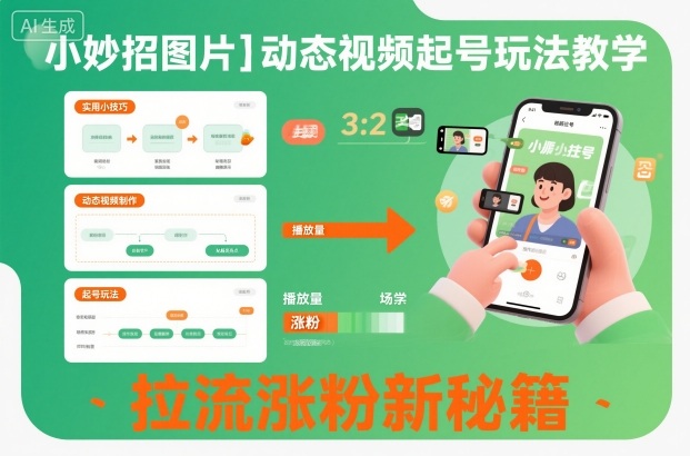 小妙招图片＋动态视频起号玩法教学，拉流涨粉新秘籍-云泽轻创网