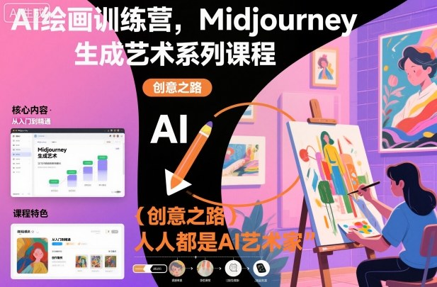 AI绘画训练营，Midjourney生成艺术系列课程，人人都是AI艺术家-云泽轻创网