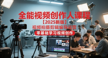 全能视频创作人课程【2025新版】视频拍摄剪辑编导运营，零基础学习视频创作(更新)-云泽轻创网