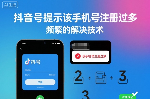 抖音号提示该手机号注册过多，频繁的解决技术-云泽轻创网