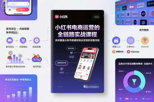 小红书电商运营的全链路实战课程，系统覆盖从账号搭建到商业变现的完整流程-云泽轻创网
