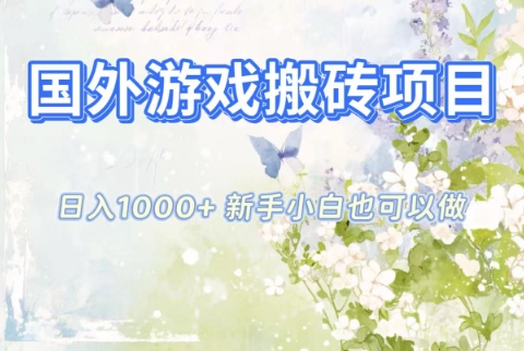 国外游戏搬砖项目，日入1k+，全自动解放双手，新手小白也可做【揭秘】-云泽轻创网