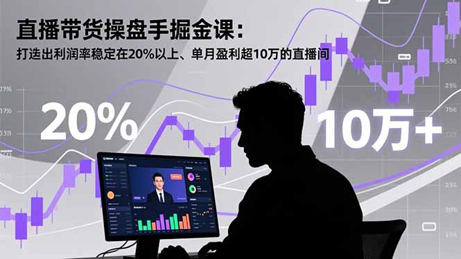 直播带货操盘手掘金课：打造出利润率稳定在20%以上、单月盈利超10万的直播间-云泽轻创网