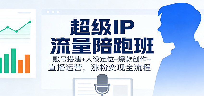 超级IP流量陪跑班：账号搭建+人设定位+爆款创作+直播运营，涨粉变现全流程-云泽轻创网