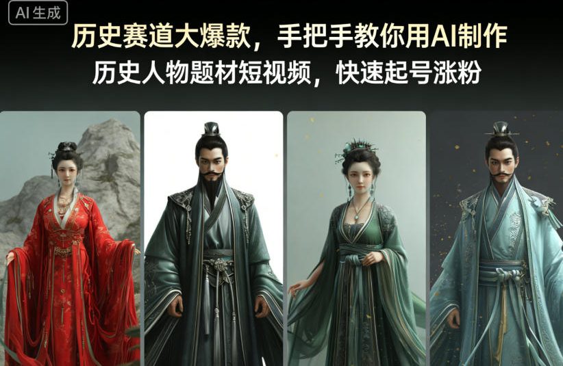 历史赛道大爆款，手把手教你用AI制作历史人物题材短视频，快速起号涨粉-云泽轻创网
