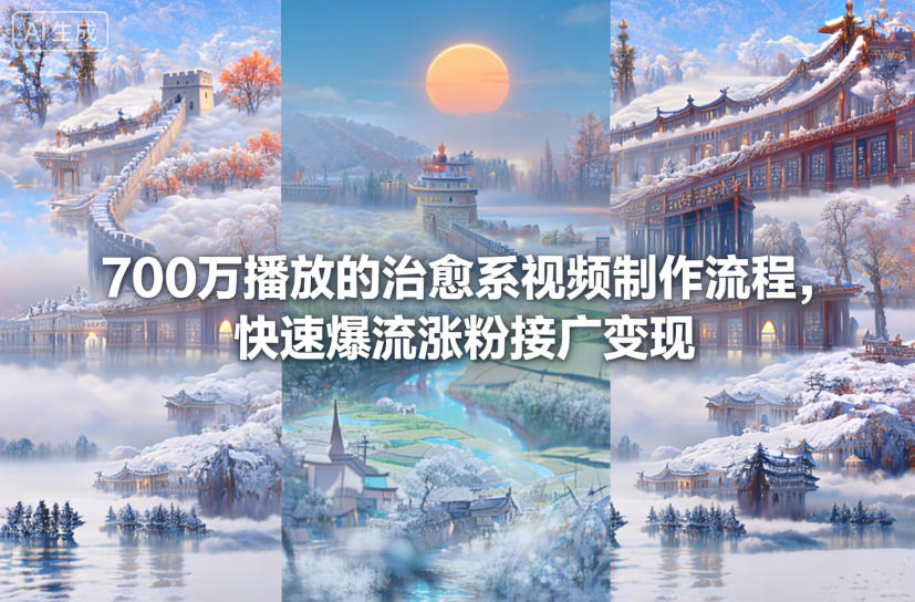 700万播放的治愈系视频制作流程，快速爆流涨粉接广变现-云泽轻创网