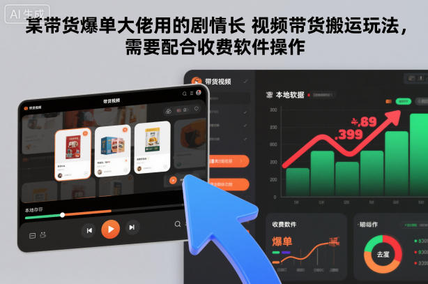 某带货爆单大佬用的剧情长视频带货搬运玩法，需要配合收费软件操作-云泽轻创网