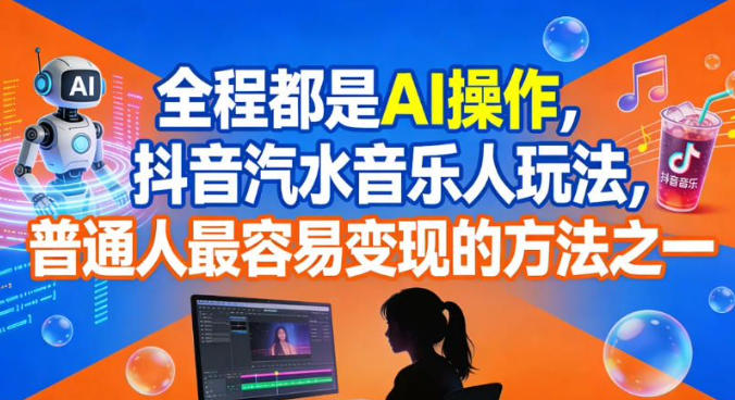 全程都是AI操作，抖音汽水音乐人玩法，普通人最容易变现的方法之一-云泽轻创网