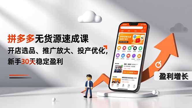 拼多多无货源速成课，开店选品、推广放大、投产优化，新手30天稳定盈利-云泽轻创网