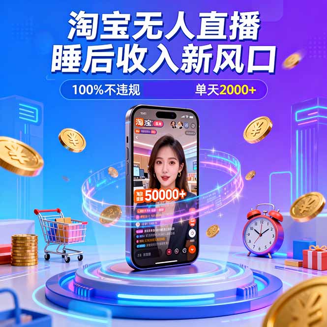 淘宝无人直播，不违规不封号，直播100小时卖了5万，年底旺季！-云泽轻创网