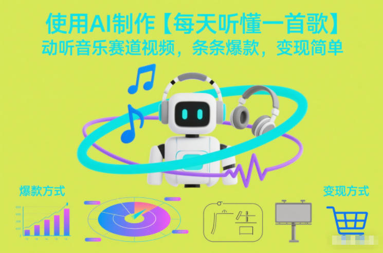 使用AI制作【每天听懂一首歌】动听音乐赛道视频，条条爆款，变现简单-云泽轻创网