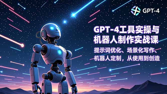 GPT-4工具实操与机器人制作实战课：提示词优化、场景化写作、机器人定制，从使用到创造-云泽轻创网