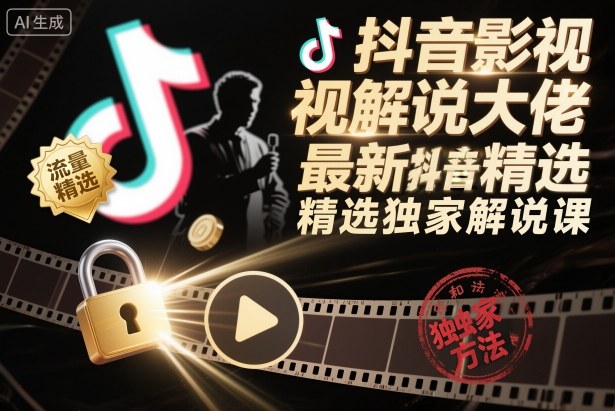 抖音影视解说大佬最新抖音进精选和独家方法，精选独家解说课(更新12月)-云泽轻创网
