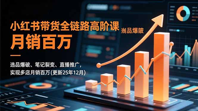 小红书带货全链路高阶课，选品爆破、笔记裂变、直播推广，实现多店月销百万(更新25年12月-云泽轻创网