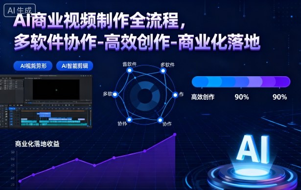 AI商业视频制作全流程2期，多软件协作-高效创作-商业化落地(更新)-云泽轻创网