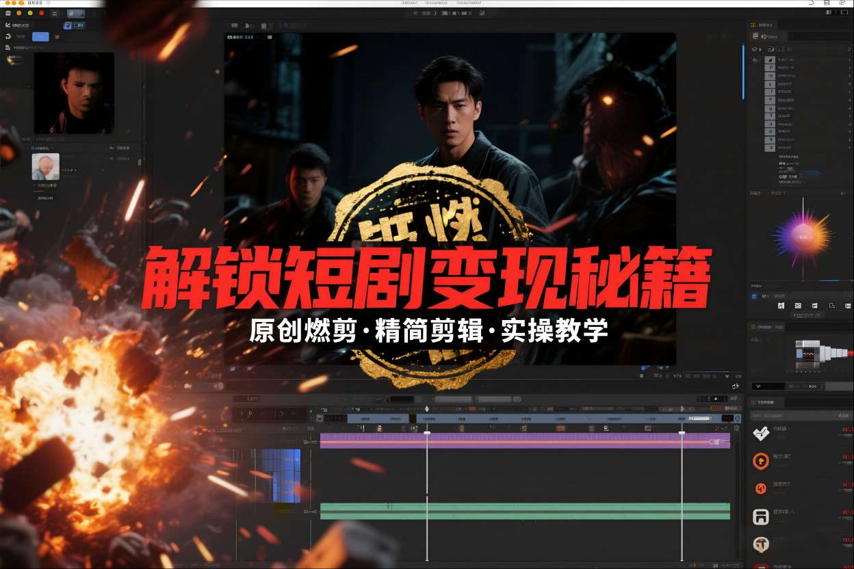 短剧拉新之原创燃剪精简剪辑实操课，解锁短剧变现秘籍-云泽轻创网
