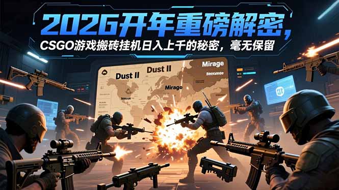 2026开年重磅解密，CSGO游戏搬砖挂机日入上千的秘密，毫无保留-云泽轻创网