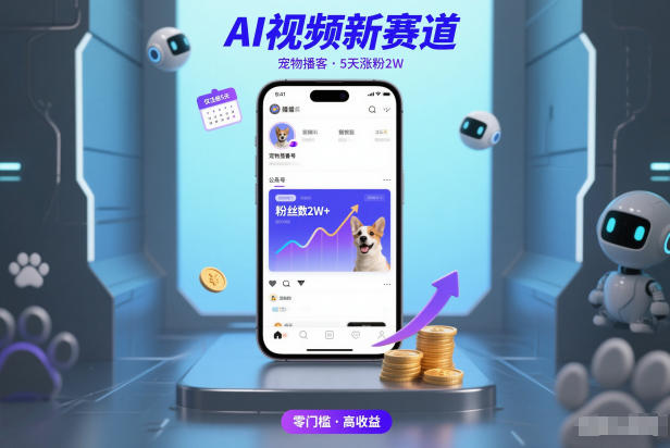AI视频新赛道，宠物播客仅注册5天涨粉2W，收益非常可观-云泽轻创网