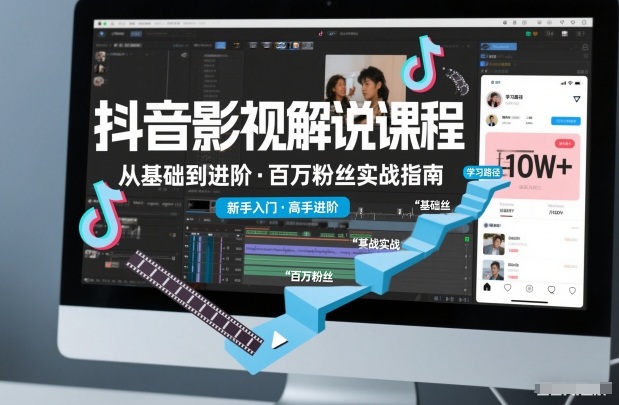 抖音百万粉丝影视解说课程，基础到进阶课，适合新手和进阶学习-云泽轻创网