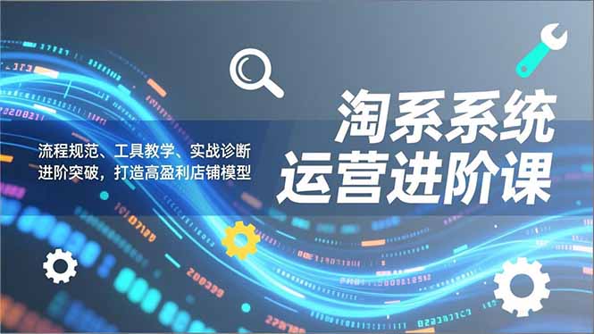 淘系系统运营进阶课2.0，流程规范、工具教学、实战诊断，进阶突破，打造高盈利店铺模型-云泽轻创网