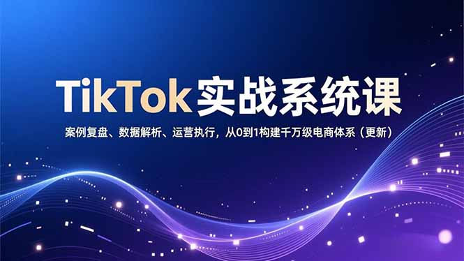 TikTok实战系统课，案例复盘、数据解析、运营执行，从0到1构建千万级电商体系(更新-云泽轻创网