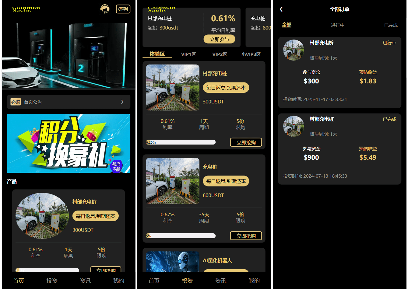 Fidelity充电桩投资理财系统源码-前端uniapp纯源码+后端PHP-云泽轻创网