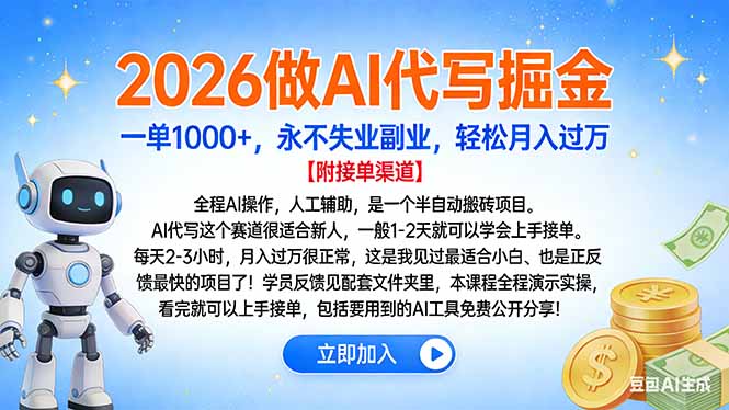 2026做AI代写掘金，一单1000+，永不失业副业，轻松月入过万-云泽轻创网