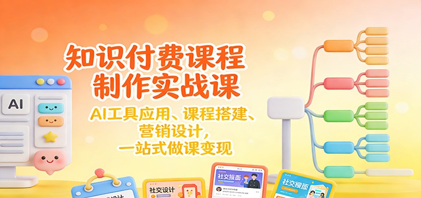 知识付费课程制作实战课：AI工具应用 、课程搭建、营销设计，一站式做课变现-云泽轻创网