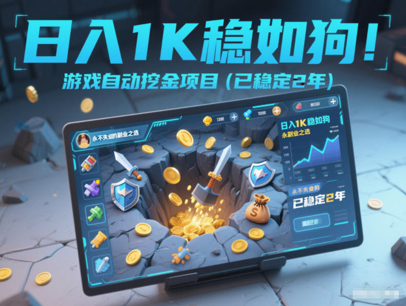 日入1K稳如狗！游戏自动挖金项目(已稳定2年)，永不失业的副业之选【揭秘】-云泽轻创网