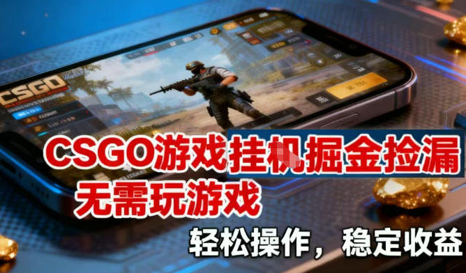 CSGO游戏挂G掘金捡漏，不需要玩游戏，操作简单，收益稳定【揭秘】-云泽轻创网