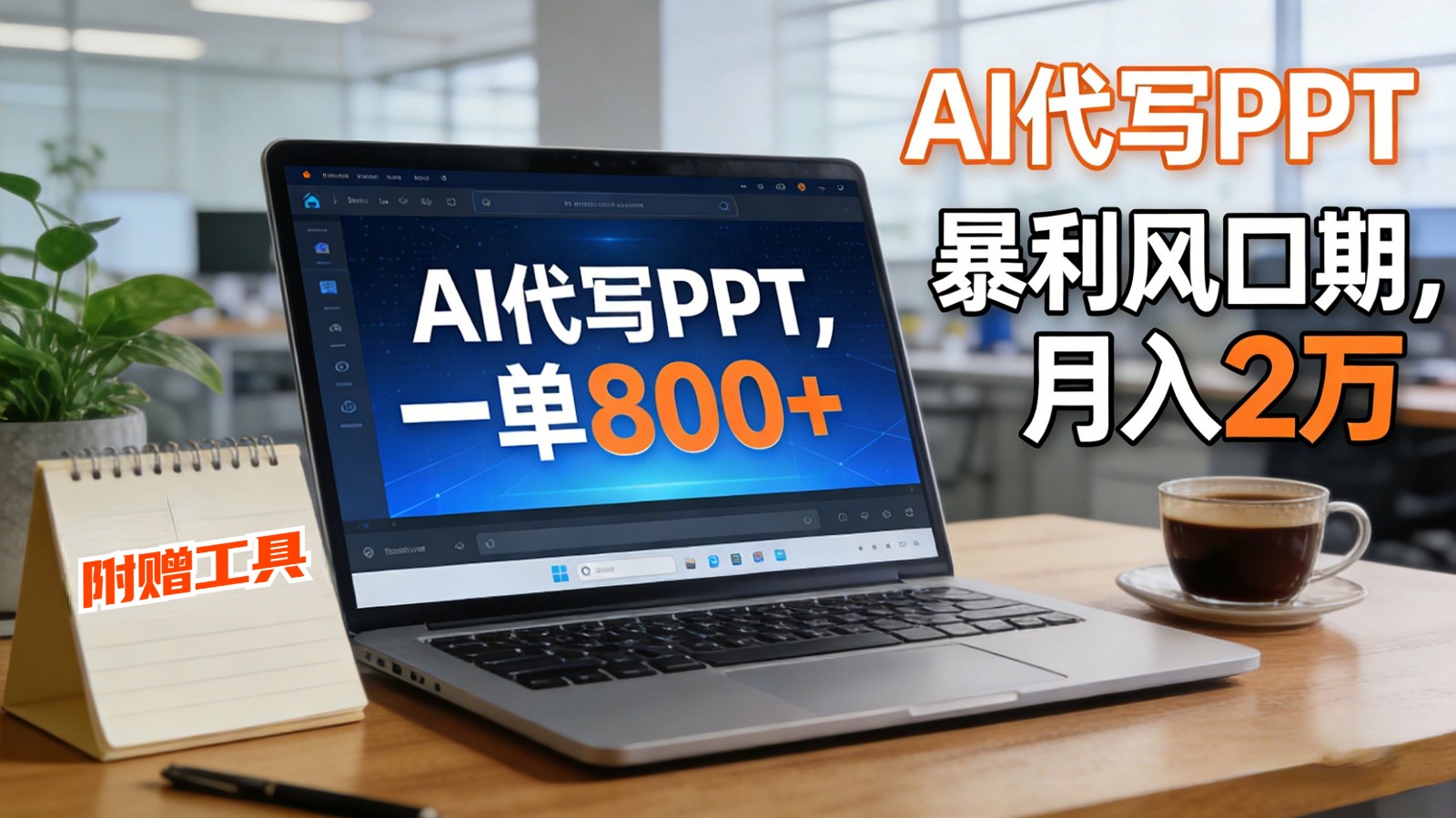 AI 代写做 PPT！一单狂赚 800+，风口期月入 2 万(工具 + 提示词直接送)-云泽轻创网