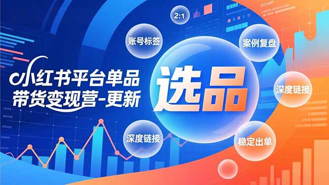 小红书平台单品带货变现营-更新，极致选品、账号标签、案例复盘，深度链接，快速启动稳定出单-云泽轻创网