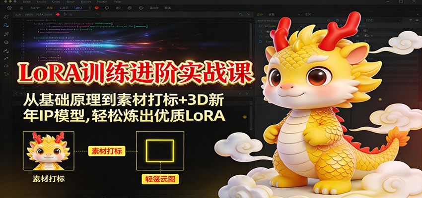 LoRA训练进阶实战课:从基础原理到素材打标+3D新年IP模型,轻松炼出优质LoRA-云泽轻创网