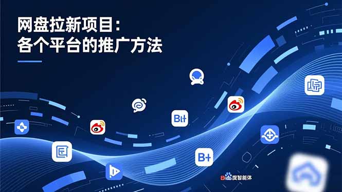 网盘拉新项目:各个平台的推广方法,公众号、截留玩法,微博,B站,百度智能体-云泽轻创网