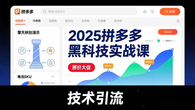 2025拼多多黑科技实战课，擎天柱玩法、爆流SKU、原价大促，技术引流，单店日销轻松破千单-云泽轻创网