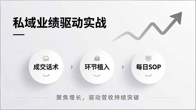 私域业绩驱动实战，成交话术、环节植入、每日SOP，聚焦增长，驱动营收持续突破-云泽轻创网