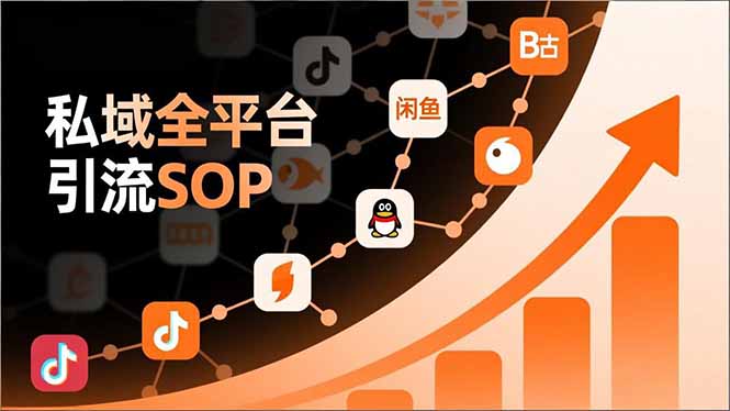 私域全平台引流SOP，抖音/快手/小红书/微信/QQ/B站/闲鱼等，技术合集，高效转化公域流量-云泽轻创网