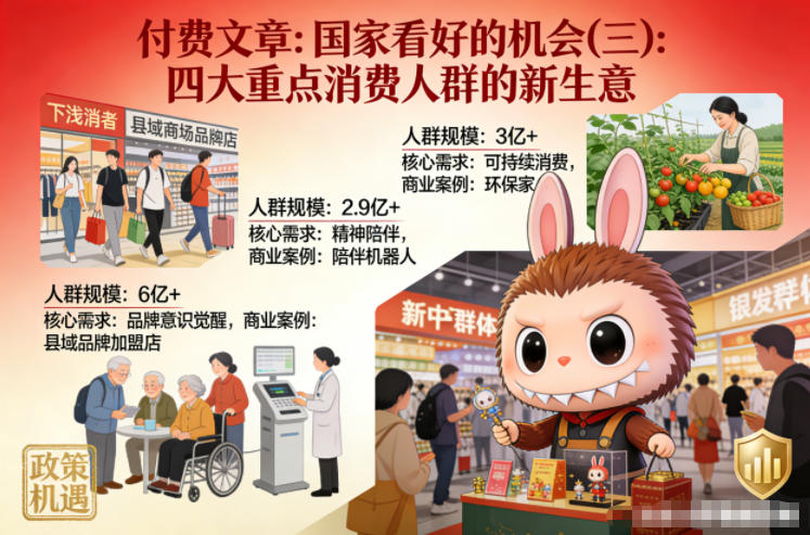 付费文章：国家看好的机会(三)：四大重点消 费人群的新生意-云泽轻创网