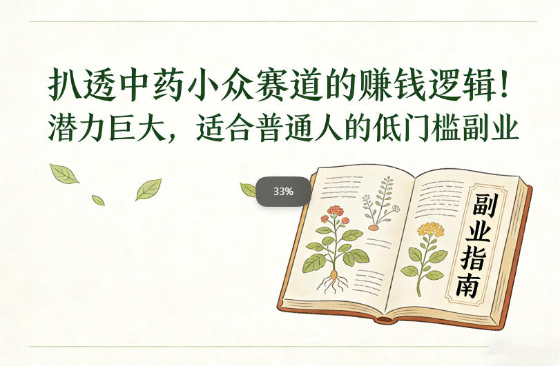 扒透中药小众赛道的賺米逻辑，潜力巨大，适合普通人的低门槛副业-云泽轻创网