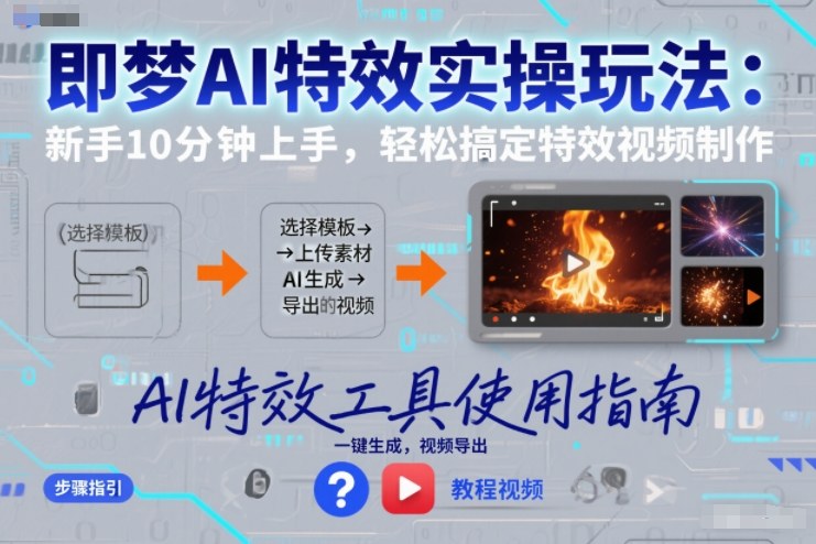 即梦AI特效实操玩法：新手10分钟上手，轻松搞定特效视频制作-云泽轻创网