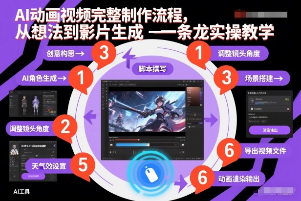 AI动画视频完整制作流程，从想法到影片生成一条龙实操教学-云泽轻创网