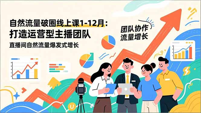 自然流量破圈线上课25年1-12月-更新：打造运营型主播团队 直播间自然流量爆发式增长-云泽轻创网